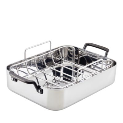 KitchenAid - 5 Ply Clad Stainless Steel Roaster and Rack