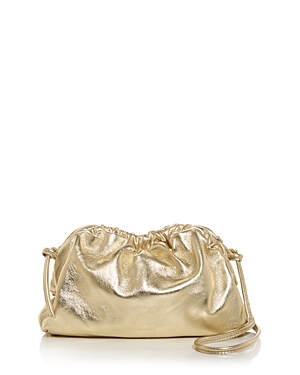 Shop Mansur Gavriel Mini Cloud Leather Clutch In Gold