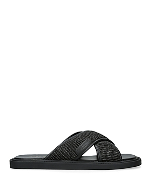 Kurt Geiger Owen Raffia Slide Sandal In Black