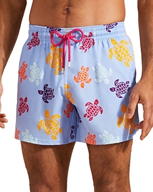 Vilebrequin Turtle Print Swim Shorts In Blue Flora