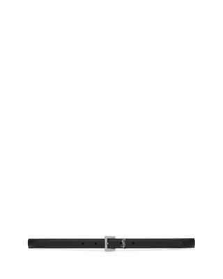 Saint Laurent - Cassandre Thin Belt with Square Buckle in Lacquered Leather