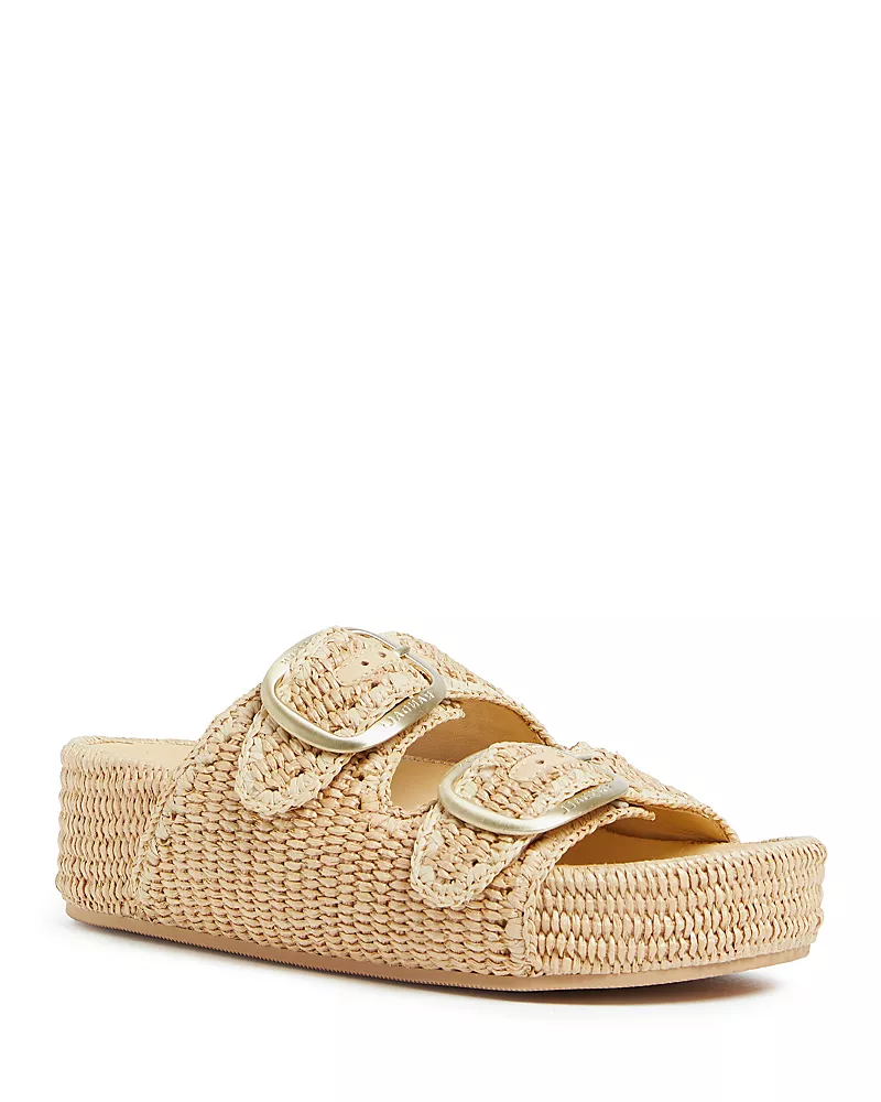 Loeffler Randall Women's Woven Buckled Espadrille Platform Sandals