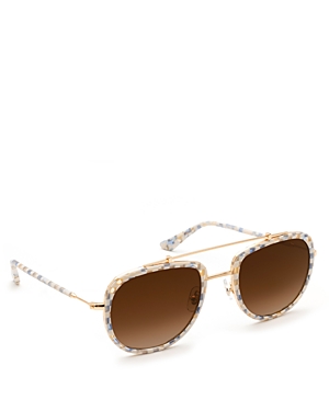 Shop Krewe Breton Aviator Sunglasses, 53mm In Multi/brown Gradient