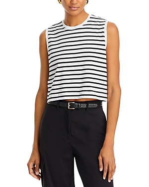Shop Atm Anthony Thomas Melillo Classic Striped Jersey Top In White/black