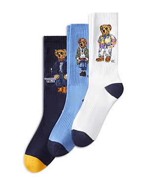 Shop Polo Ralph Lauren Spring Bear Socks Gift Box- 3 Pk. In Assorted