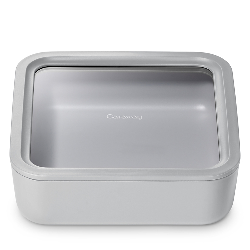 Caraway 10 Cup Nonstick Square Glass Food Container In Gray