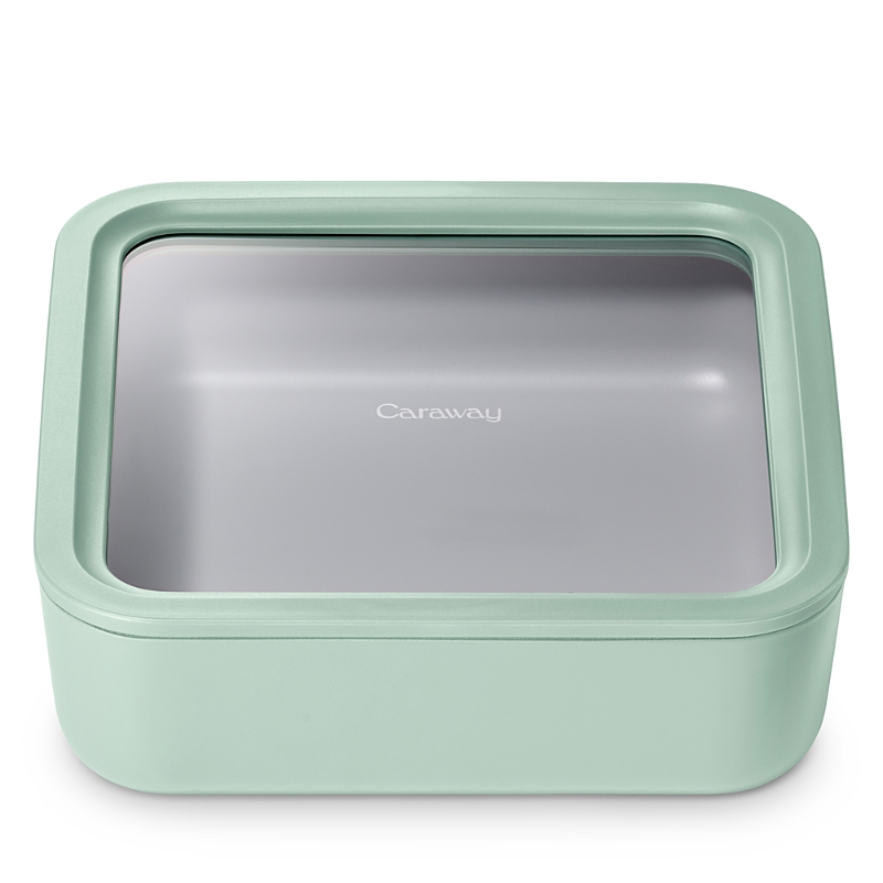 Caraway 10 Cup Nonstick Square Glass Food Container In Mist