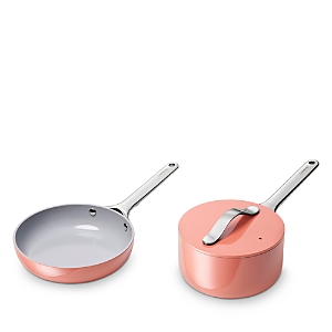 Shop Caraway Nonstick Ceramic Mini Fry Pan & Mini Sauce Pan Set In Pink