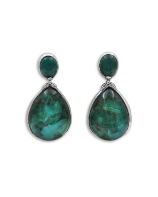 Stephen Dweck - Garden of Stephen Green Quartz & Malachite Mosaic Drop Earrings