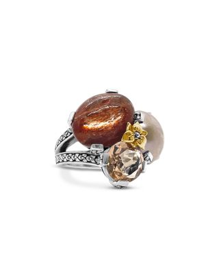 Stephen Dweck Rockrageous Sunstone Blush Quartz & Mabe Pearl Ring