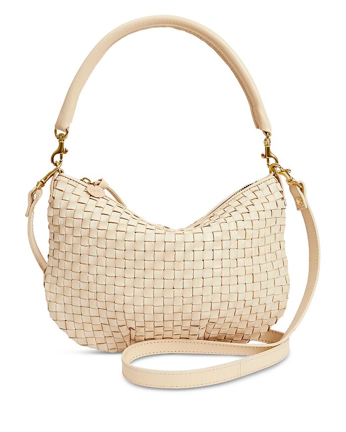 Clare V. Petit Moyen Messenger Woven Leather Checker Crossbody