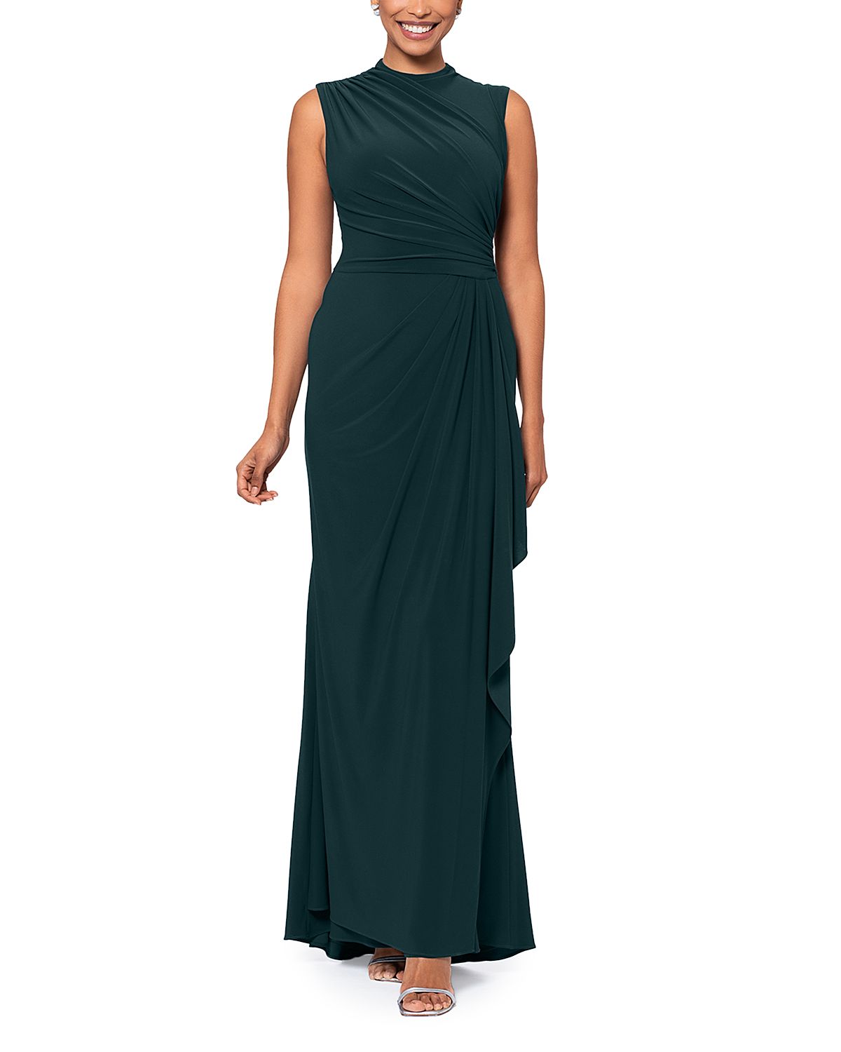 Aqua Draped Gown - Exclusive