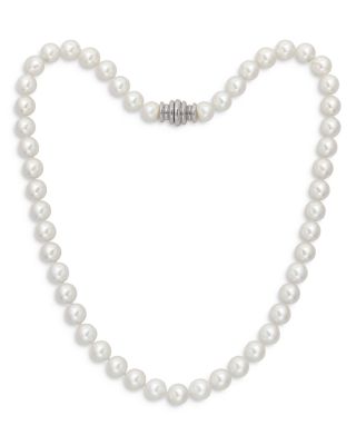 18K White Gold Japanese Akoya Cultured Pearl Necklace, 18&amp;quot;