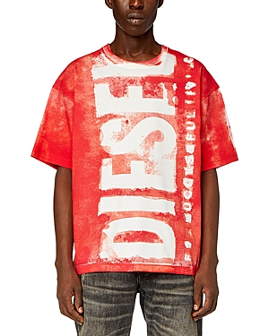 Diesel T-shirt Stampata Con Maxi Logo In Formula Red