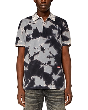 Shop Diesel Giac Slim Fit Printed Polo Shirt In Deep Black