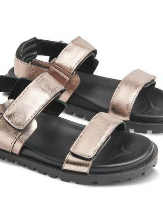 Women's Ria Black Sporty Velcro Sandals