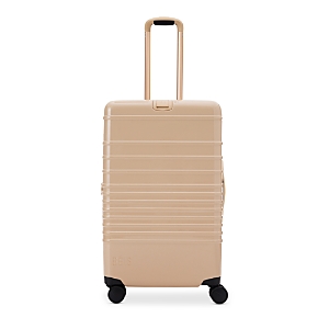 Shop Beis The Glossy Medium Check In Roller Suitcase In Beige