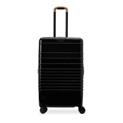 BEIS The Glossy Medium Check in Roller Suitcase in Black