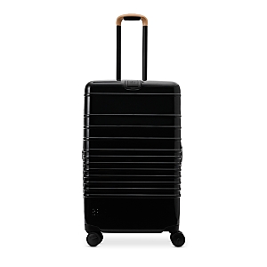 Shop Beis The Glossy Medium Check In Roller Suitcase In Black