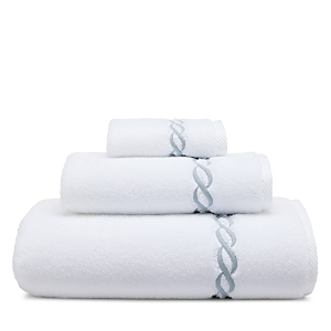 Shop Matouk Classic Chain Milagro Fingertip Towel - 100% Exclusive In White/pool