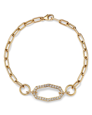 Bloomingdale's Diamond Geometric Paperclip Link Bracelet In 14k Yellow Gold, 0.50 Ct. T. W. In Gold