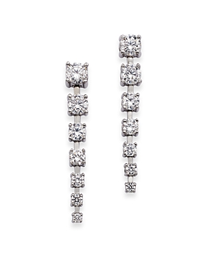 Diamond Graduated Linear Drop Earrings in 14K White Gold, 1.0 ct. t.w.