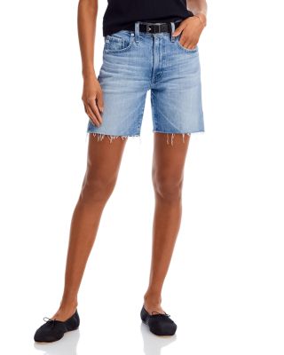 AG - Mid Rise Raw Hem Denim Shorts