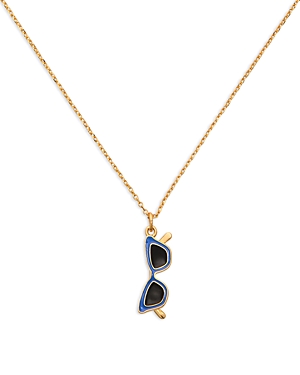 Shop Kate Spade New York Sweet Treasures Sunglasses Mini Pendant Necklace, 16-19 In Blue/gold