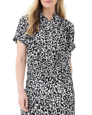 Nic+Zoe Onyx Animal Print Button Up Shirt