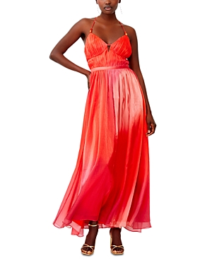 Shop French Connection Darryl Hallie Strappy Back Maxi Dress In Lava Red