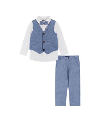 Andy & Evan - Boys' Four Piece Buttondown and Vest Set Blue - Little Kid, Big Kid