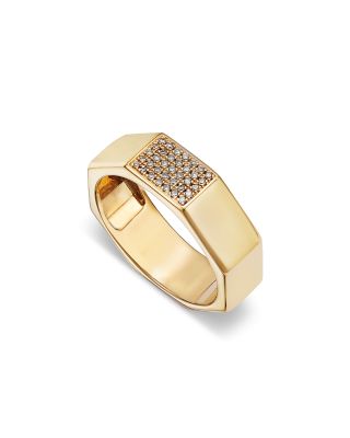 Men's Diamond Geometric Band in 14K Yellow Gold, 0.15 tcw