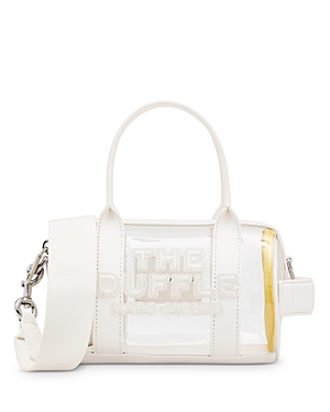 Shop Marc Jacobs The Clear Crossbody Duffle Bag In White/nickel
