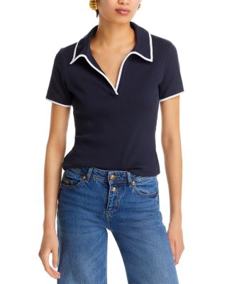 Veronica Beard Kearney Contrast Trim Polo Tee Bloomingdale's