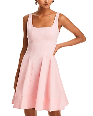 Shop Staud Wells Mini Dress In Pearl Pink