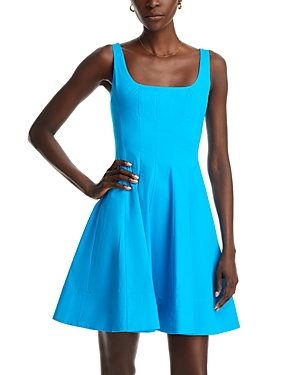 Shop Staud Mini Wells Dress In Aquatic Blue