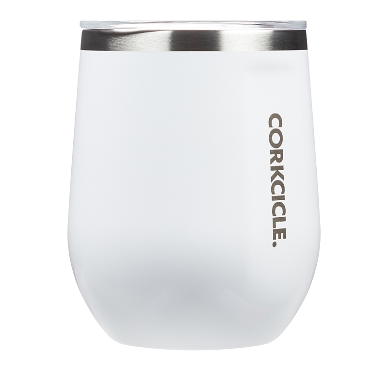 Corkcicle Stainless Steel 12 Oz. Stemless Glass In Glossy White