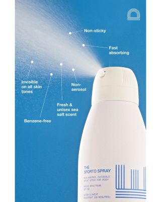 The Sporto Spray Invisible Body Sunscreen Spray SPF 50 5 oz.