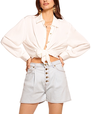 Shop Ramy Brook Matie Shorts In Bleached Wash
