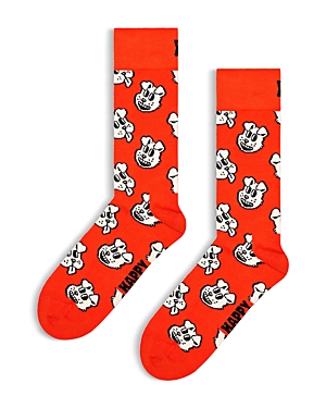 Shop Happy Socks Men's Doggo Socks In Orange