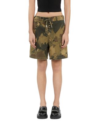 The Kooples Camouflage Denim Cargo Shorts