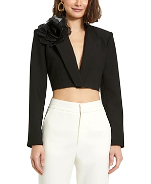 Cropped Crepe Tailored Blazer