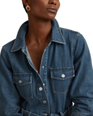 reiss elsa denim dress REISS Elsa Belted Denim Midi Dress