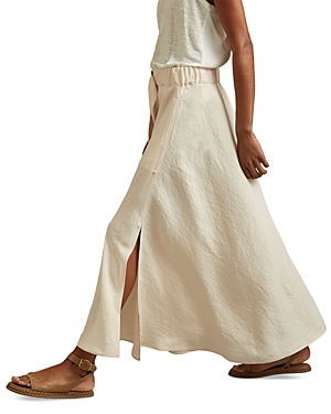 Reiss Kori Ruched Waist Maxi Skirt In Cream