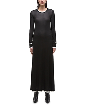 Shop Helmut Lang Double Layer Maxi Dress In Black