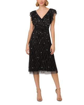 Adrianna Papell - Beaded Mesh Dress