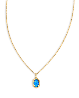 Shop Kendra Scott Daphne Framed Kyocera Opal Adjustable Pendant Necklace, 19 In Gold Bright Blue Kyocera Opal