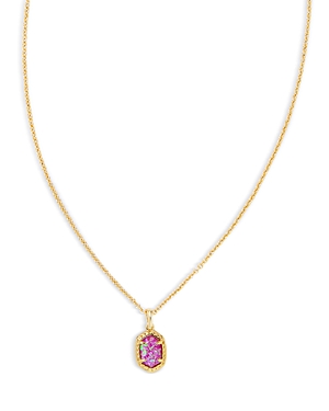 Shop Kendra Scott Daphne Framed Kyocera Opal Adjustable Pendant Necklace, 19 In Gold Magenta Kyocera Opal