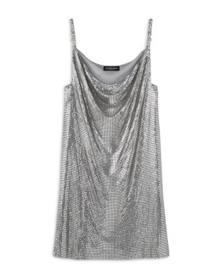 Aluminum Metal Mesh Mini Dress