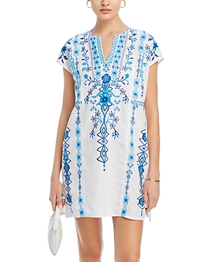 Shop Johnny Was Taria Linen Dress In White